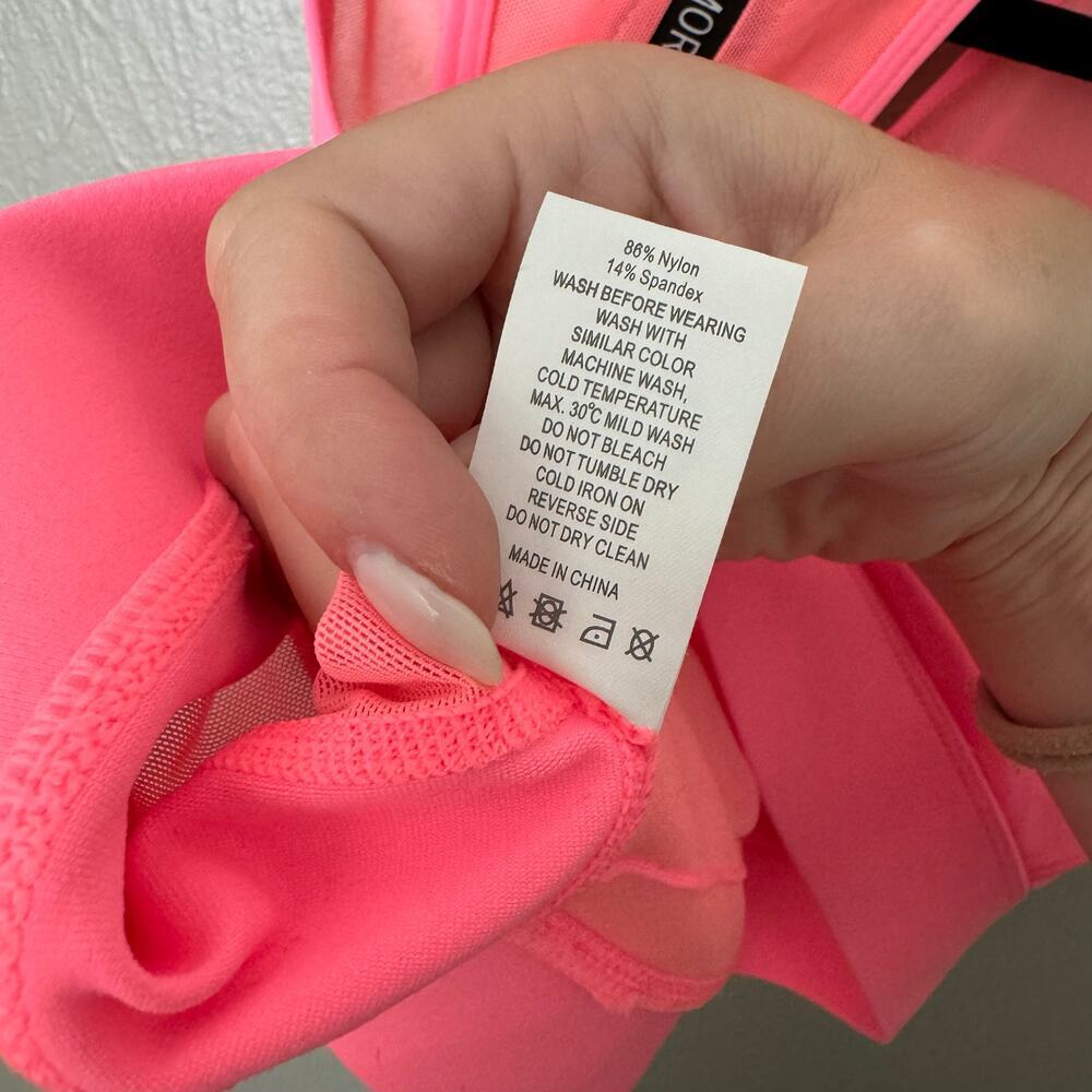 ZYIA Hot Pink Mesh High Neck Sports Bra Size XXL casual comfort everyday zip up - Picture 8 of 8